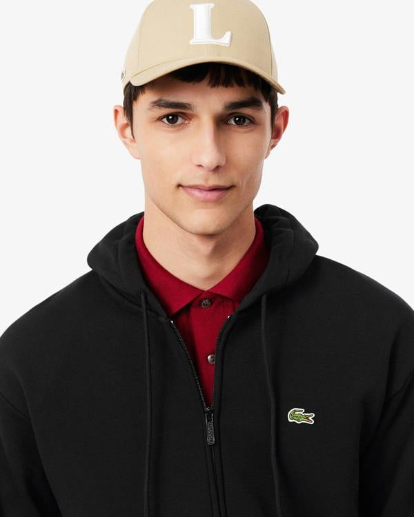 Lacoste Fleece Full - Zip Mens Classic Fit Hoodie - Black 031 | CHO | Designer Mens Hoodies