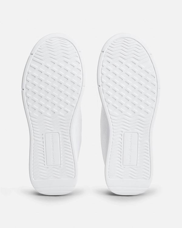 Tommy Hilfiger Lightweight Mens Knit Trainers - White | CHO | Designer Mens Trainers