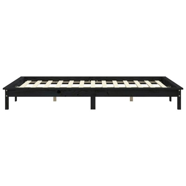 Berkfield Bed Frame Black 120x200 cm Solid Wood Pine
