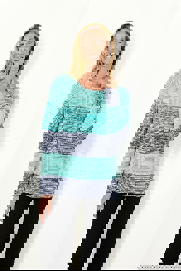 Ottoman Marl Colour Block Jumper