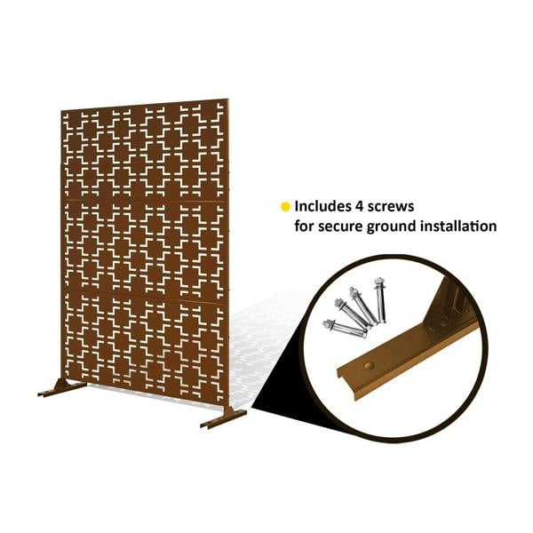Nicoman Metal Indoor/Outdoor Privacy Screen with Stand 120cm x 180cm - Squares