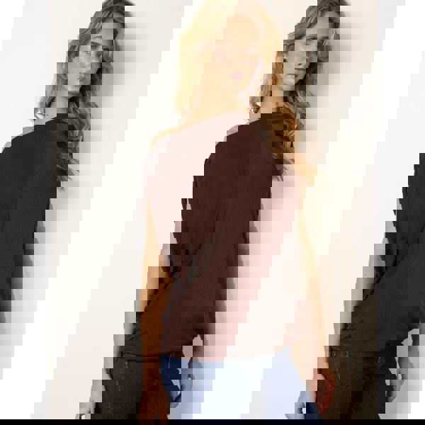 Blue Vanilla Deep Band Slinky Oversize Tunic Top