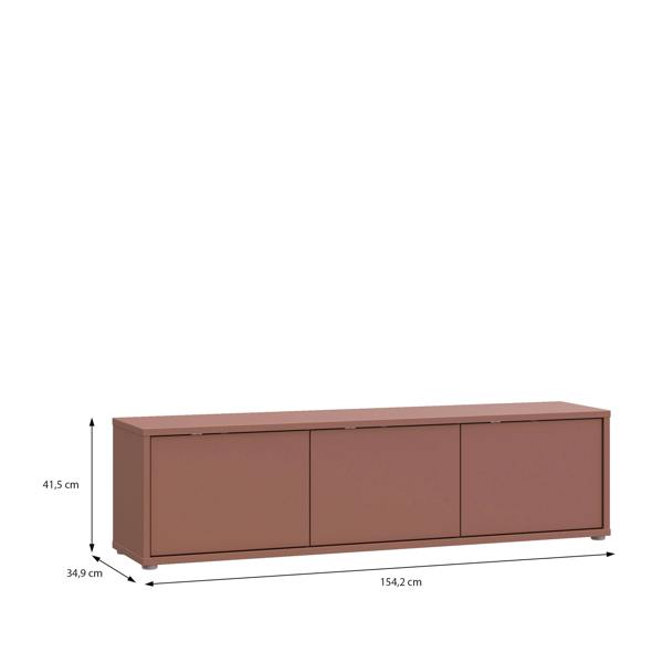 Furniture To Go Alice Springs Wide TV Cabinet with 3 Doors Push-to-Open in Terracotta