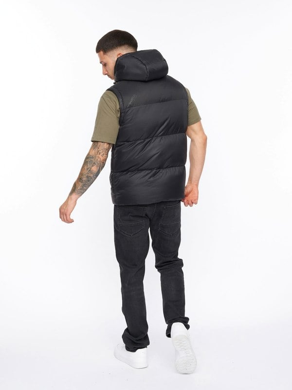 Crosshatch Chemerley Hooded Gilet Black