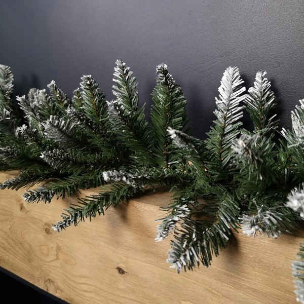 Samuel Alexander 2.7m x 25cm Snow Tipped Plain Christmas Garland with 200 Tips