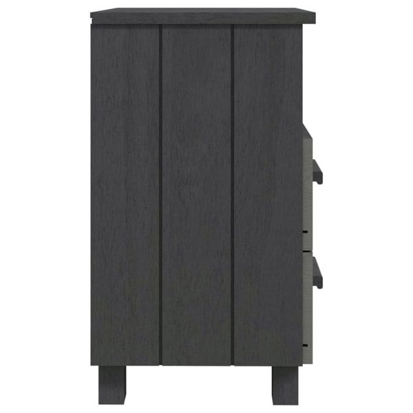 Berkfield Bedside Cabinet HAMAR Dark Grey 40x35x62 cm Solid Wood Pine