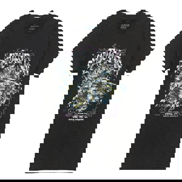 Stranger Things Unisex Adult Demogorgon Band Tee T-Shirt - Black