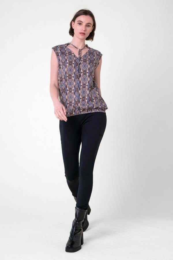 ENORSIA Tie Neck Tops