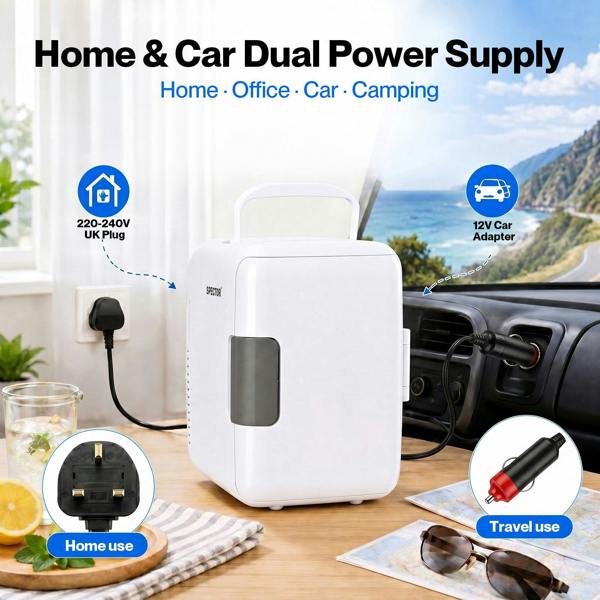 Spector mini fridge portable fridge cooler and warmer PP white