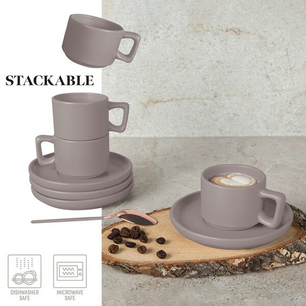 Berlinger Haus 4+4 pcs espresso cup set Berlinger Haus BH10016 Taupe