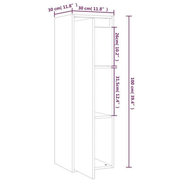 Berkfield Wall Cabinets 2 pcs White 30x30x100 cm Solid Pinewood