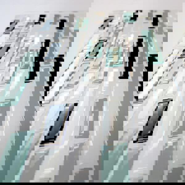 WALPLUS Metallic Turquoise Mosaic Glossy 3D Sticker Tile 30.5 x 15.4cm (12 x 6 in) - 12pcs in a pack