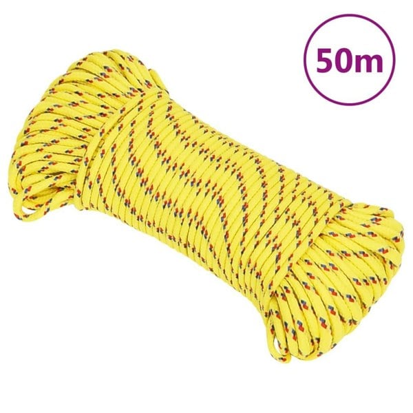 Berkfield Boat Rope Yellow 3 mm 50 m Polypropylene