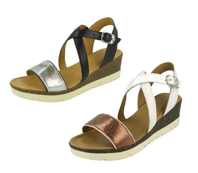 Padders Ladies Padders Wedge Heeled Sandals Primrose