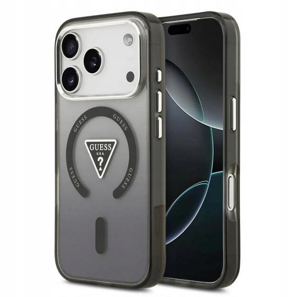 Guess IML Gradient Triangle Logo Case with MagSafe for iPhone 17 Pro Max 6.9" Black - GUHMP17XHGTMLCGK