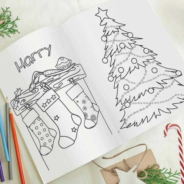 Personalised Christmas Colouring Book - detail view