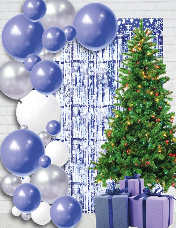 Cheetah Shimmer christmasReindeer Tinsel Curtain, 2x1M Blue