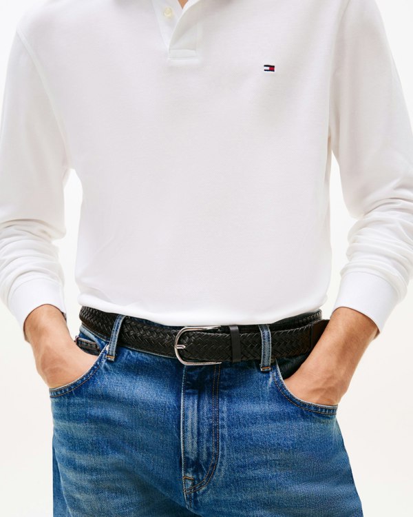 Tommy Hilfiger 1985 Regular Long Sleeve Mens Polo Shirt - White