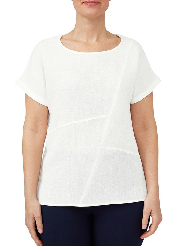 PennyPlain Crosshatch Top - Ivory