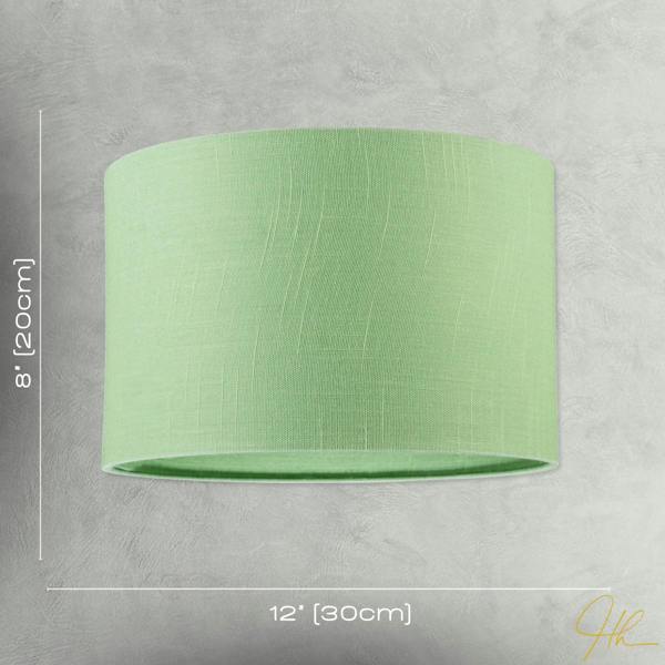 Designer Frosted Lime Green Textured Linen Fabric Circular Lamp Shade Image 7