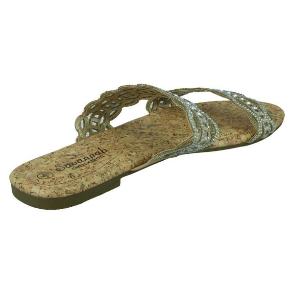 Savannah Ladies Savannah Diamante Open Toe Sandals F12000