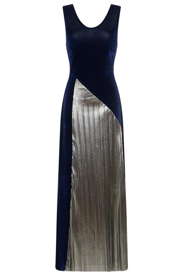 HotSquash Velvet Pleat Maxi Dress