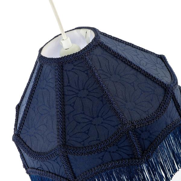 Classic Victorian Style Empire Pendant Shade in Midnight Blue Fabric Image 3