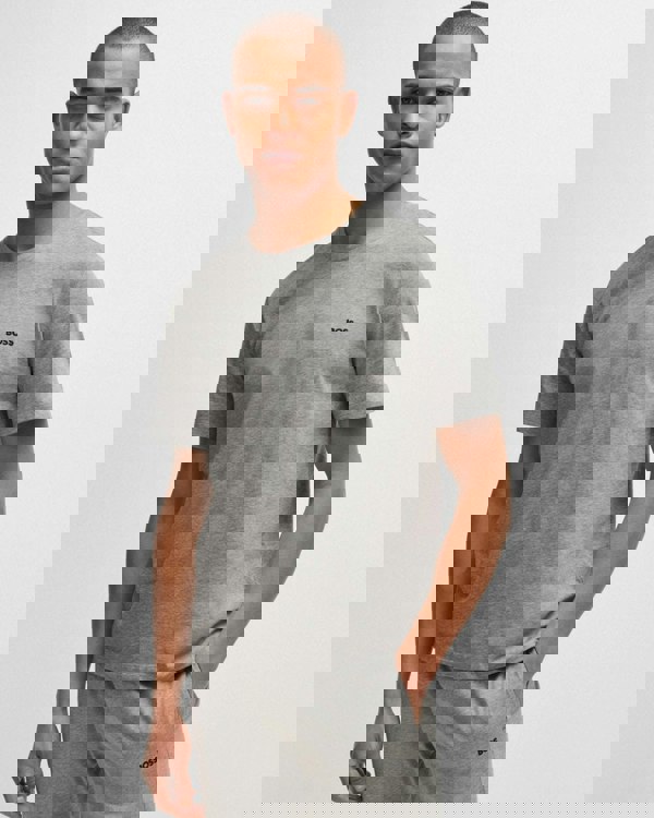 BOSS Orange Mix & Match Mens Stretch-Cotton Regular Fit T-Shirt with Logo Detail NOS - Medium Grey 033