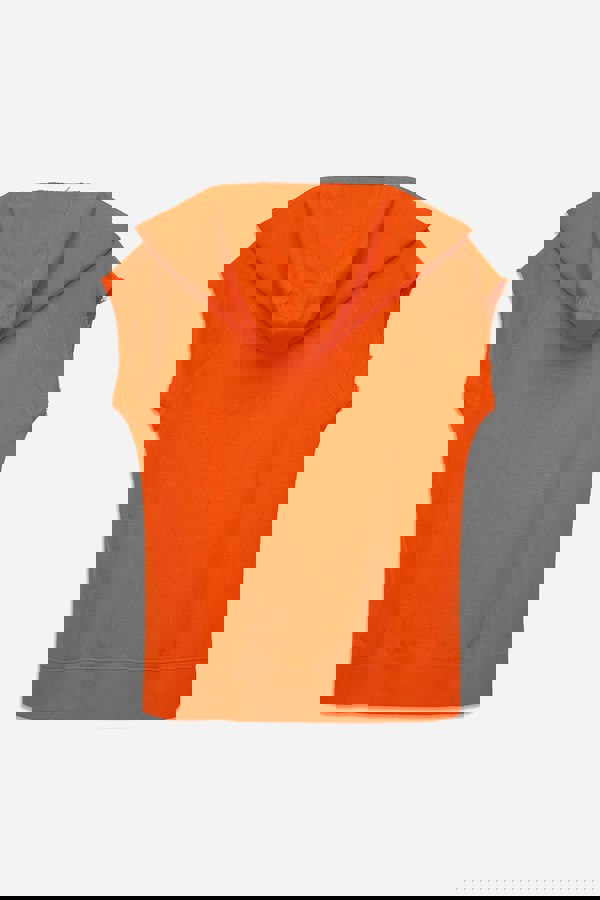 ENORSIA Sleeveless Raw Edge Hoodie