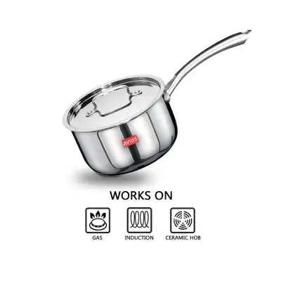AVIAS TRIPLY SAUCEPAN WITH SS LID 14CM (1.1L)