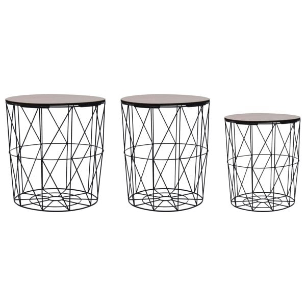Berkfield Coffee Table 3 pcs Black