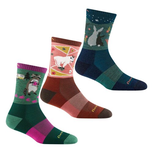 Darn Tough 3 Pair Multipack Womens Critter Club Merino Hiking Socks Signature
