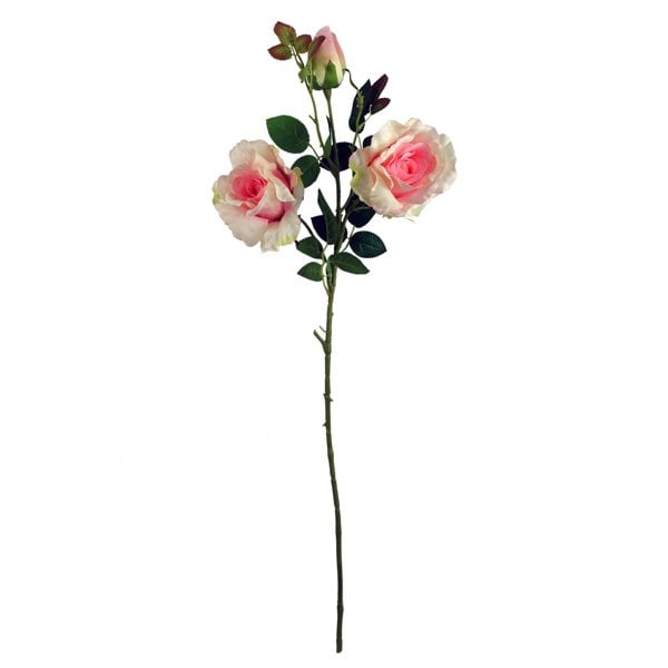 Leaf Pack of 6 x 80cm Artificial Pink Rose Stem - 18 flowers