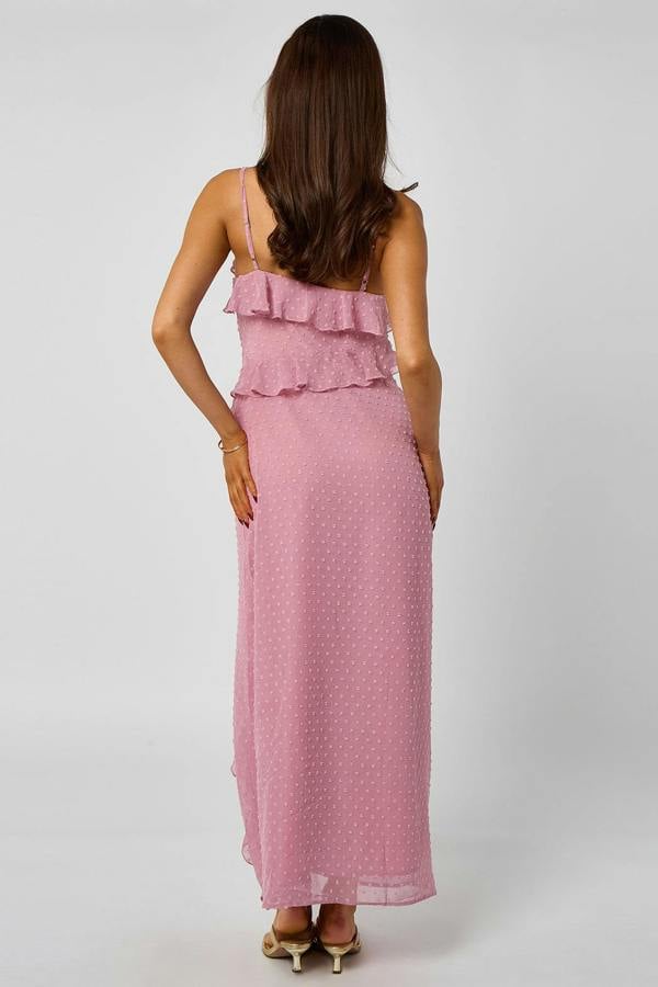 Urban Bliss Dobby Maxi Dress with Ruffles