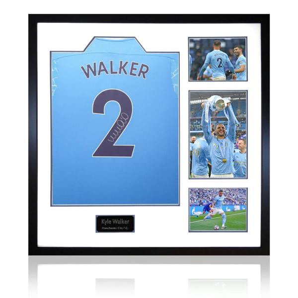 Kyle Walker Signed 20/21 Manchester City Shirt Elite Frame