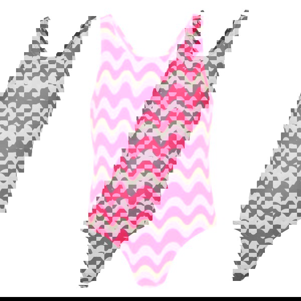 Regatta Girls Katrisse Wavy Lines One Piece Swimsuit - Pop