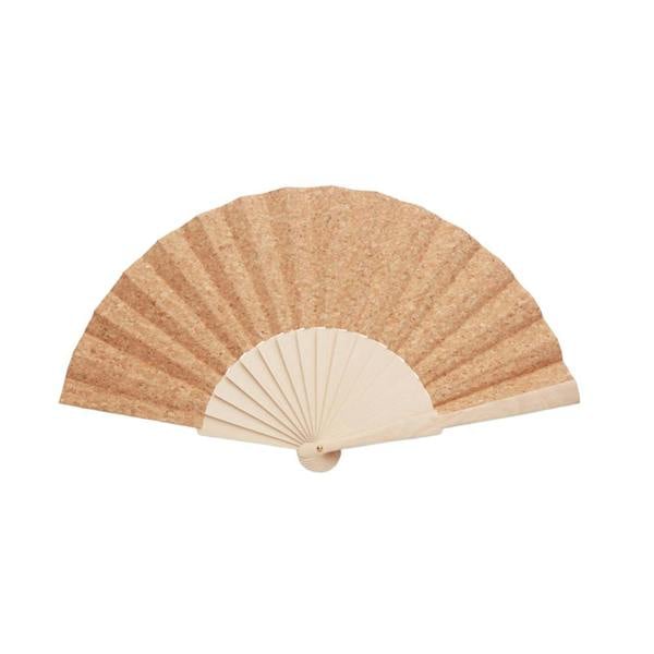 MidOcean Fanny Cork Manual Wood Handheld Fan - Beige - 