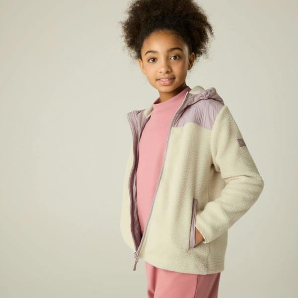 Regatta Childrens/Kids Myla Hybrid Jacket - Powder Lilac/Light Vanilla - 