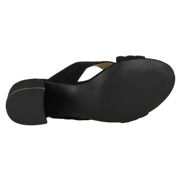 Anne Michelle Ladies Anne Michelle Mid Heel X Strap Vamp Mule Sandals