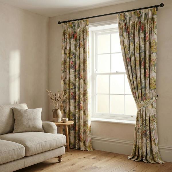 Camden made-to-measure curtains in Pastel, styled in a living room