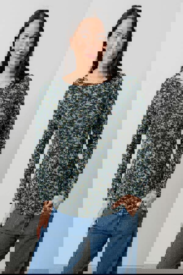 Lily & Me Abigail Brushed Knit Top Green