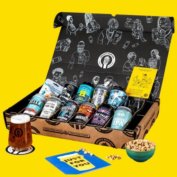 Premium IPA & Pale Ale Gift Hamper with glass and nuts