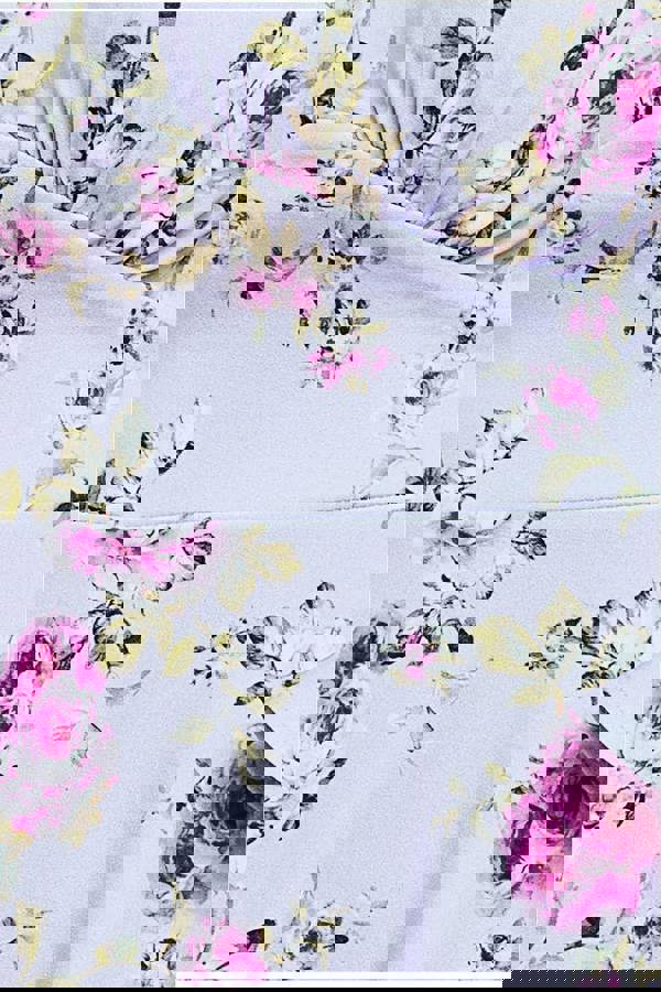 Floral Printed Flared Sleeve Midi - Lilac DR4345