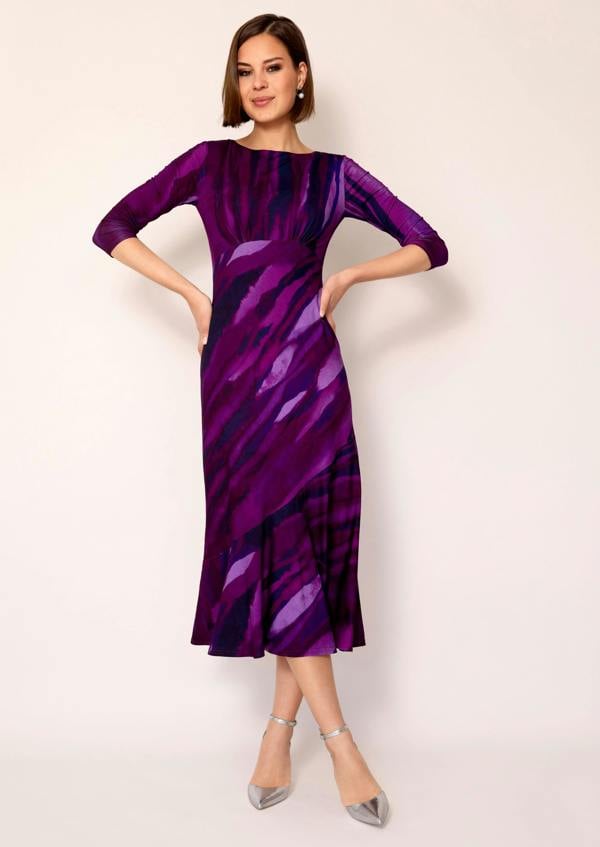Alie Street London Maxine Asymmetric Dress (Vivid Plum)