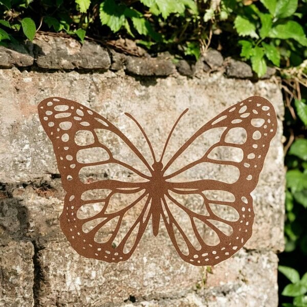 EDH Door Hardware Black Rusted Butterfly Silhouette Wall Art – 24 x 38 CM | Rustic Metal Butterfly Décor for Indoor & Outdoor