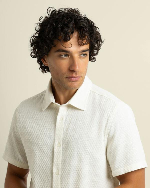 Larsson & Co Carlsen - Square Jacquard Short Sleeve Shirt