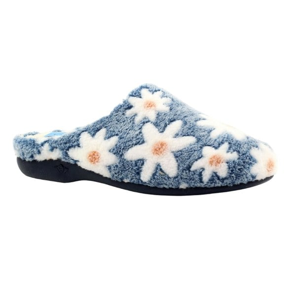 Lunar Women's Plumeria Mule Slippers - Blue