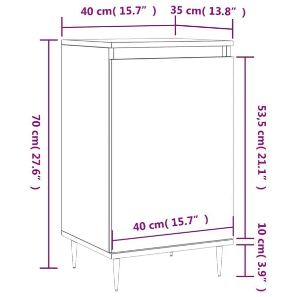 Berkfield Sideboard White 40x35x70 cm Engineered Wood