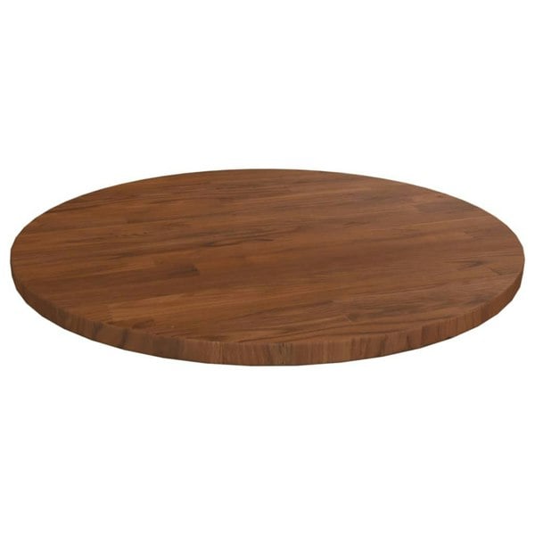 Berkfield Round Table Top Dark Brown �_�”�_40x1.5 cm Treated Solid Wood Oak
