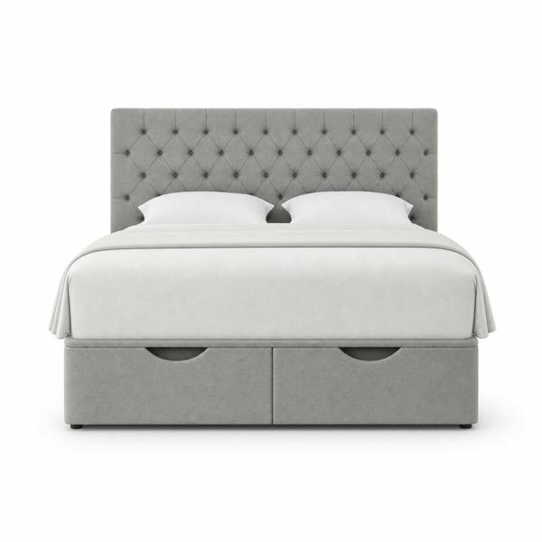 Great British Beds Chesterfield Divan Ottoman Bed - Silver Plush